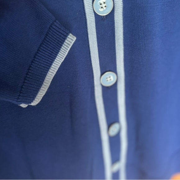 NEW Talbots Royal Blue Cardigan Sweater Size Medium V Neck Button Front - Picture 9 of 10